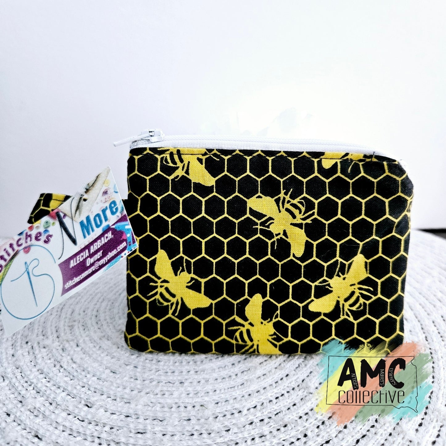 Bee Print Zipper Pouch