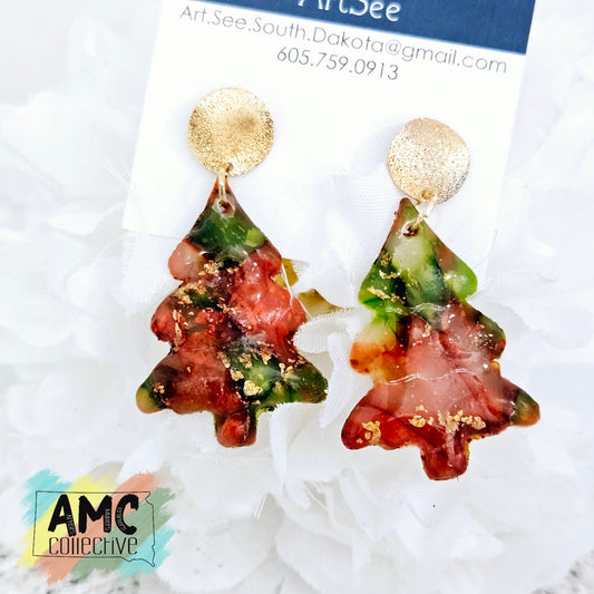 Christmas Tree Acrylic Earrings