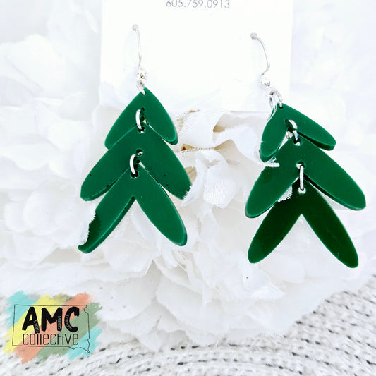 Acrylic Christmas Tree Earrings