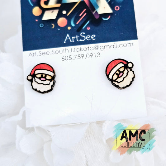 Santa Head Stud Earrings