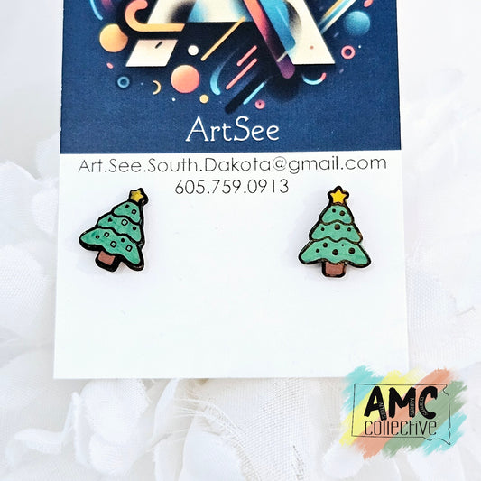 Christmas Tree Stud Earrings