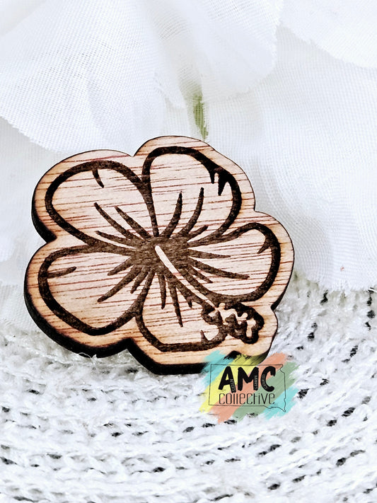 Hibiscus Wood Magnet