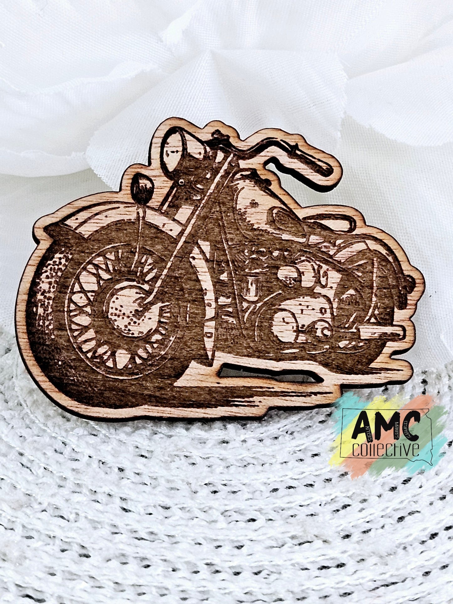 Motorcycle Wood Magnet