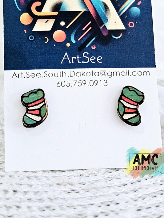 Christmas Stocking Stud Earrings