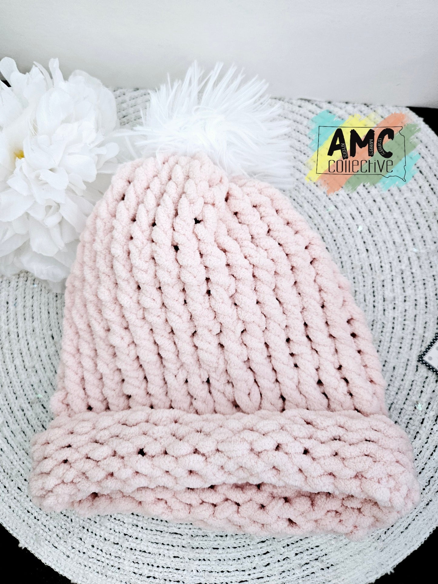 Pink Knit Stocking Cap