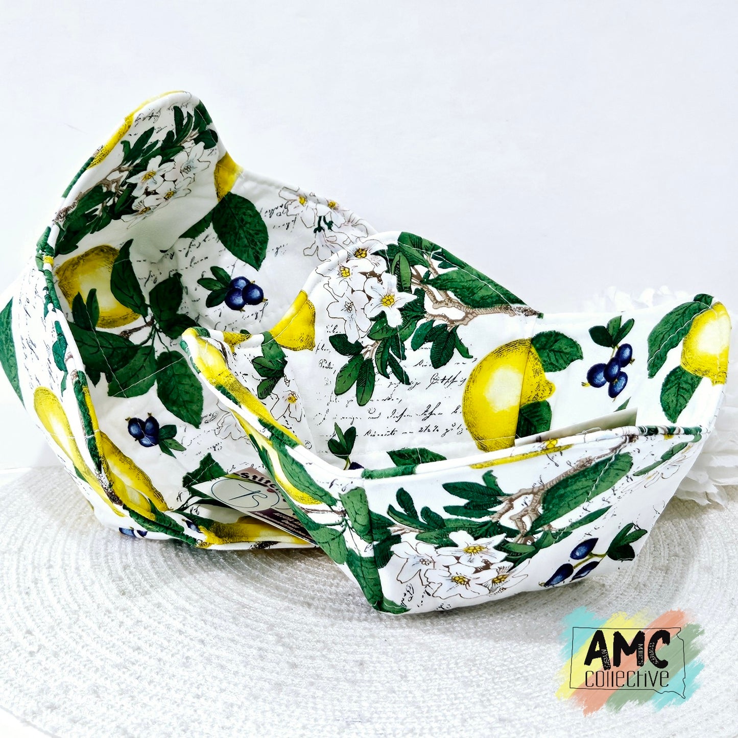 Lemon Print Bowl Holder