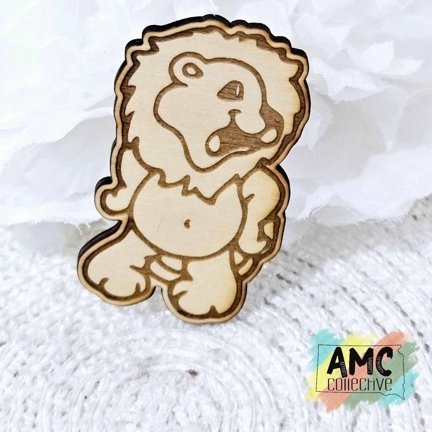 Lion Wood Magnet