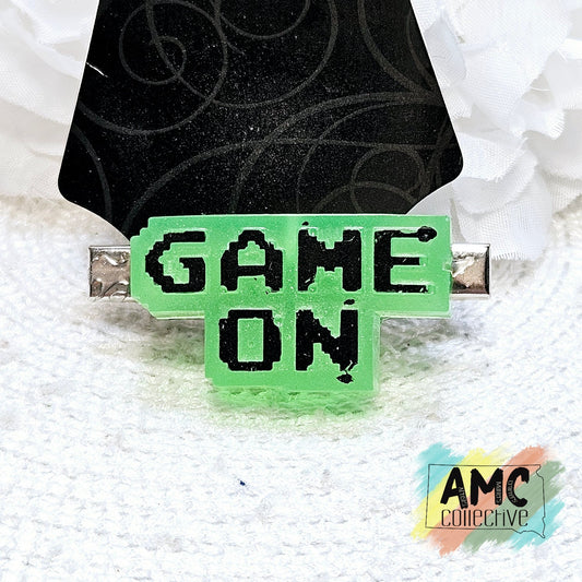 Game On Resin Hair Clip