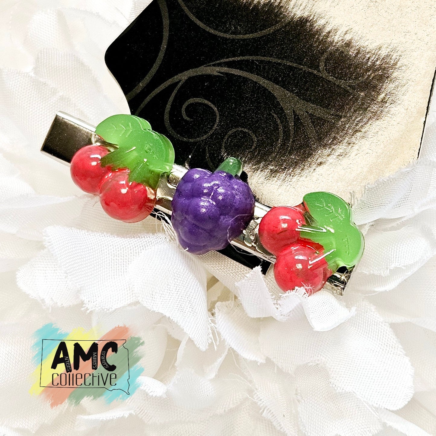 Hand-Painted Resin Fruit Hair Clip