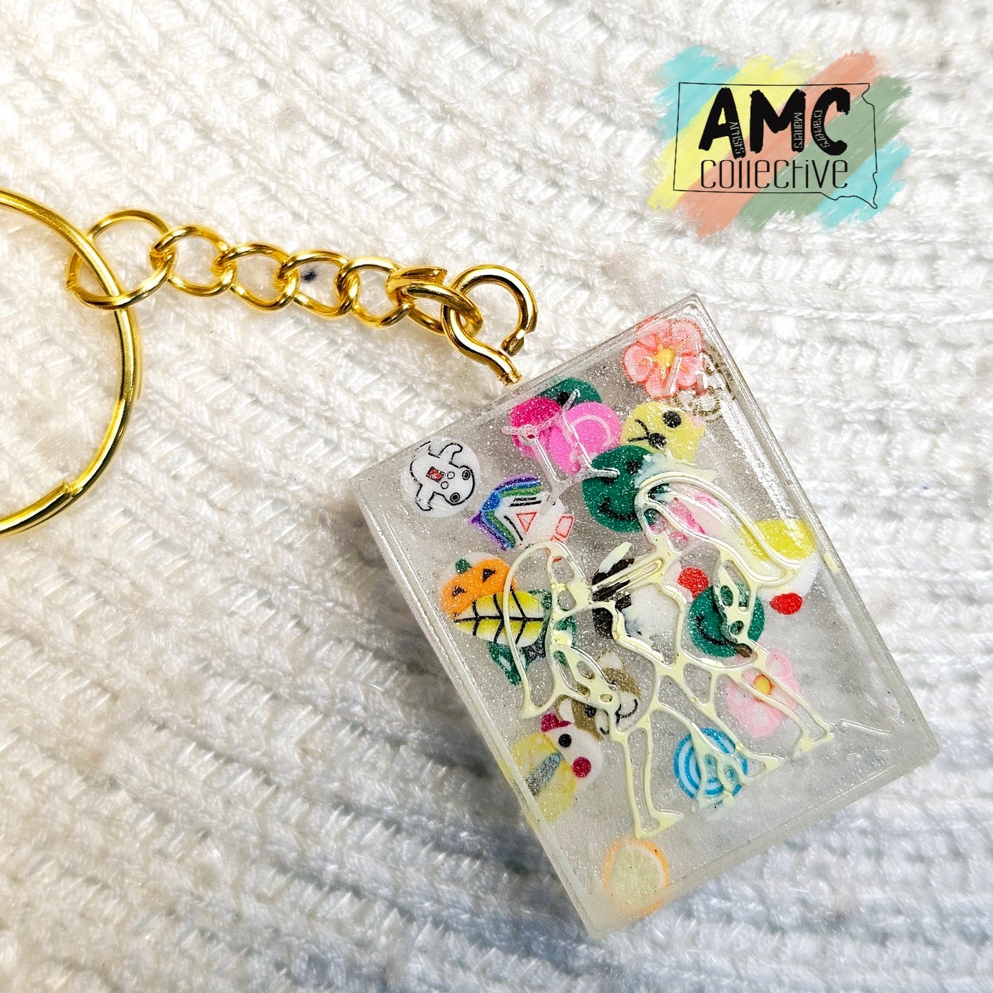 Astrological Sign Resin Keychain - Gemini