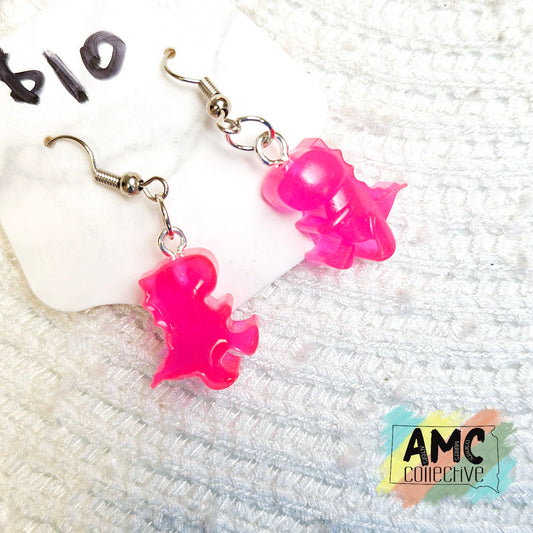 T-Rex Resin Earrings