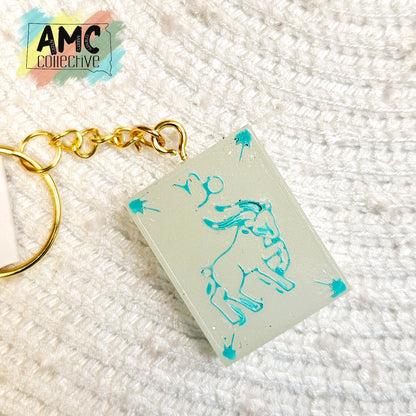 Astrological Sign Resin Keychain - Capricorn