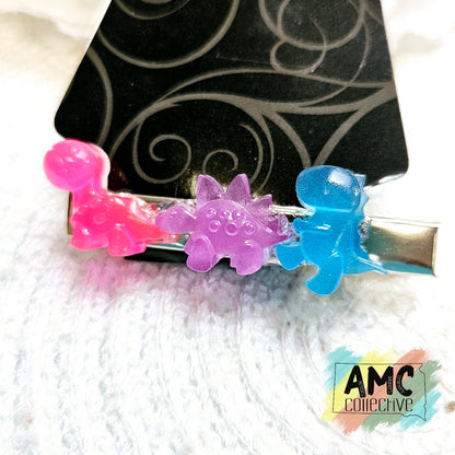 Colorful Resin Dinosaur Hair Clips