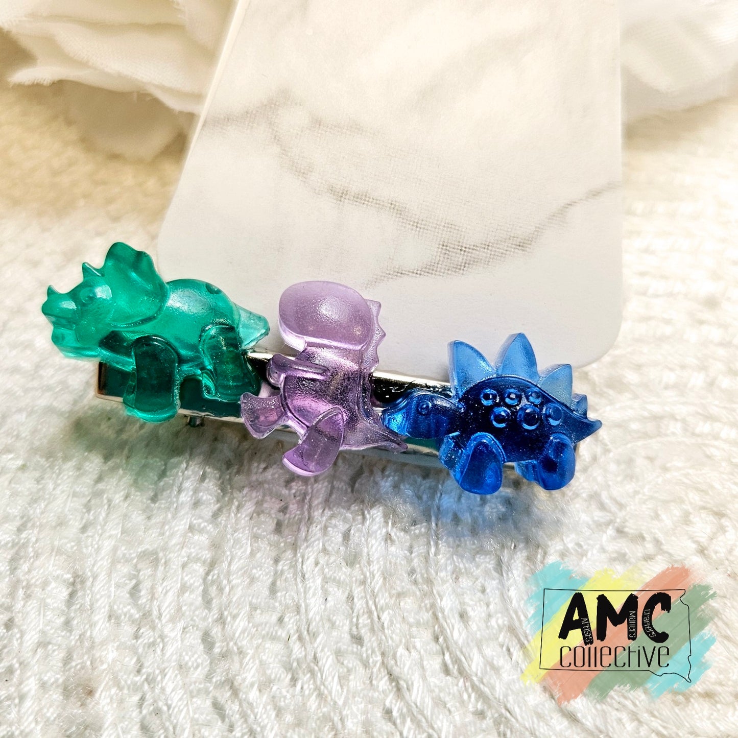 Colorful Resin Dinosaur Hair Clips