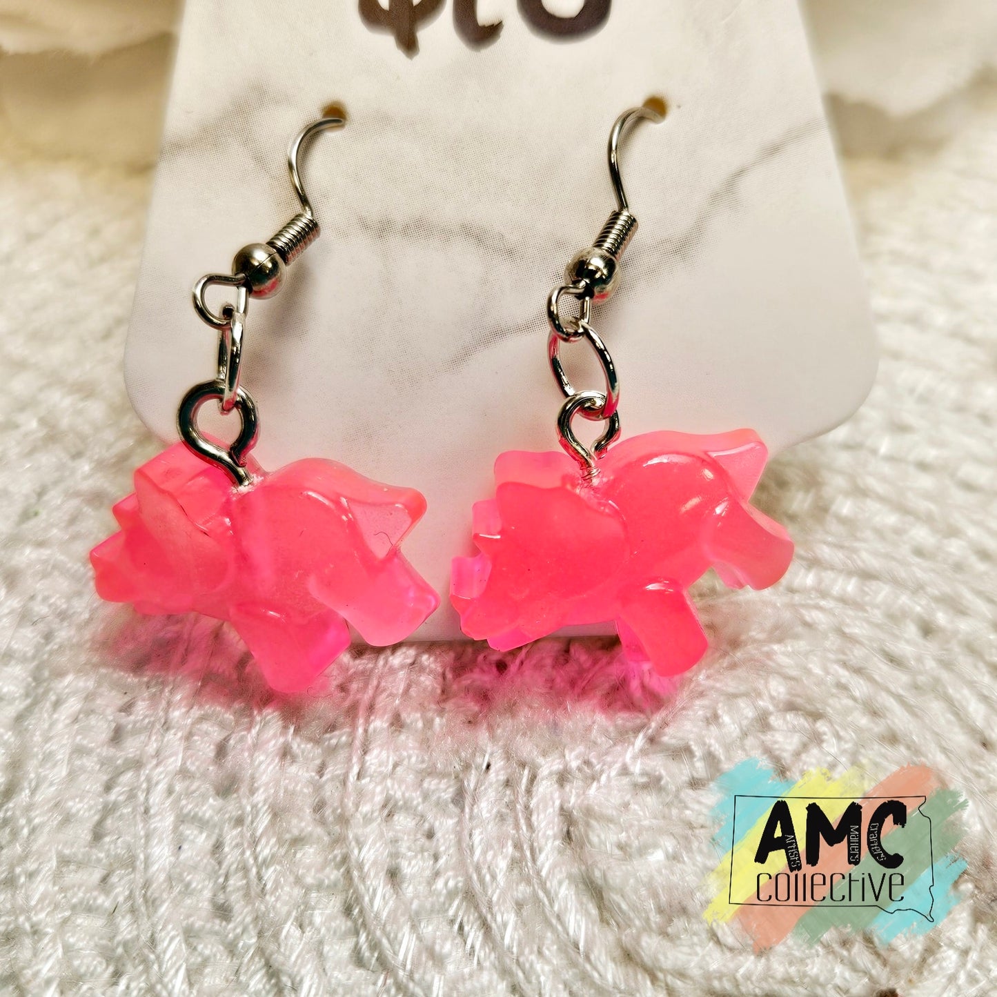 Triceratops Resin Earrings