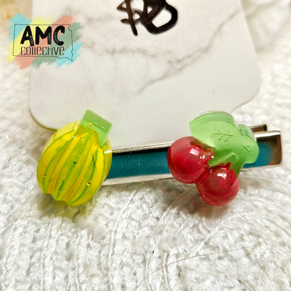 Hand-Painted Resin Fruit Hair Clip