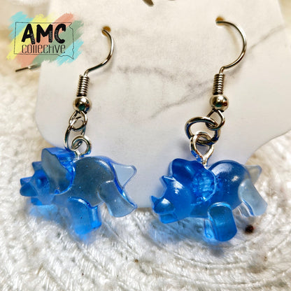 Triceratops Resin Earrings