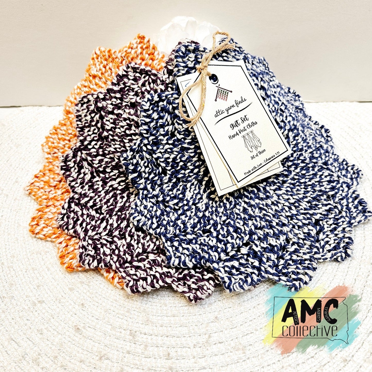 Floral Shape Hand-Knit Cloth Gift Set