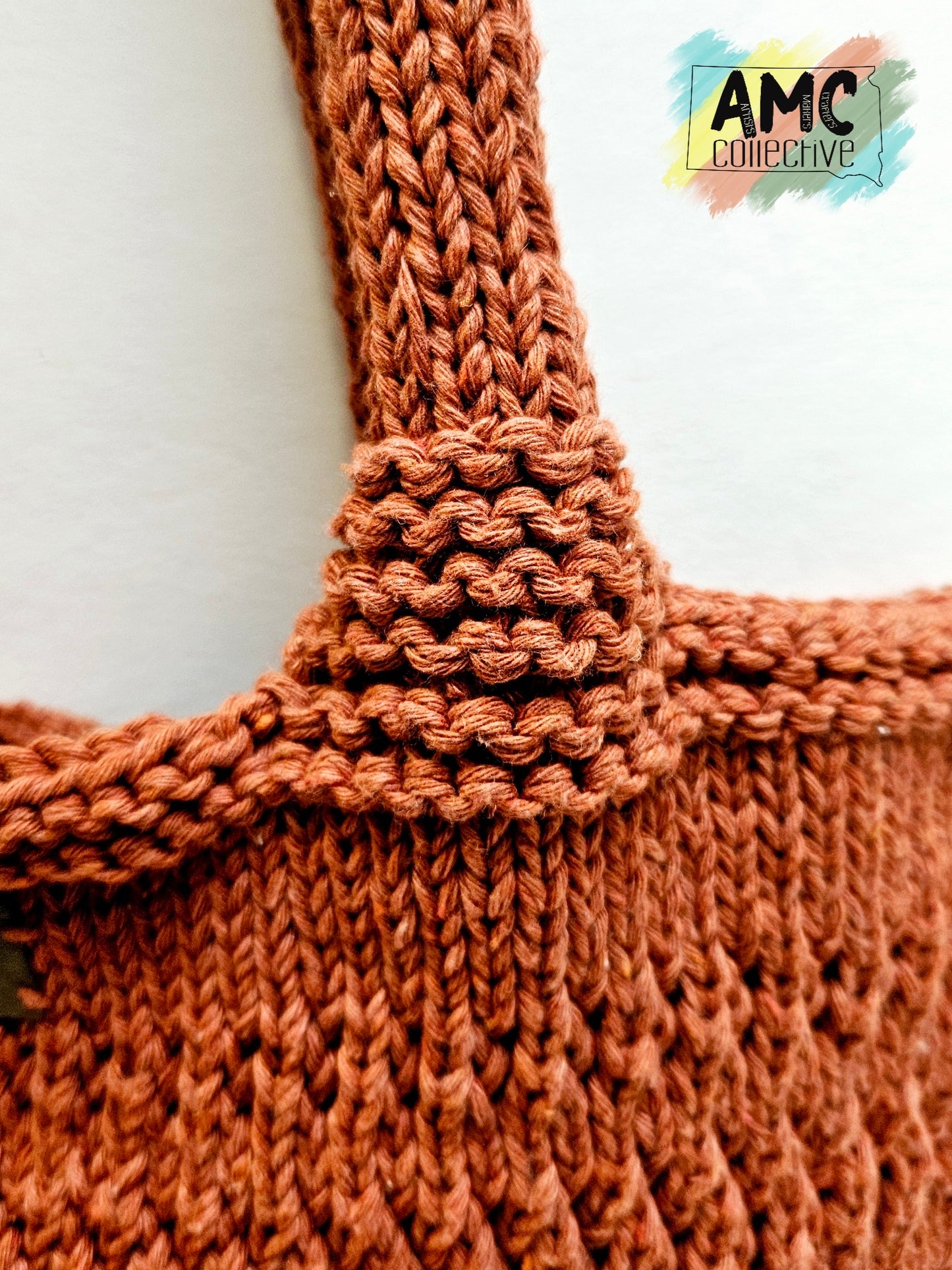 Rust Hand Knit Every Day Bag