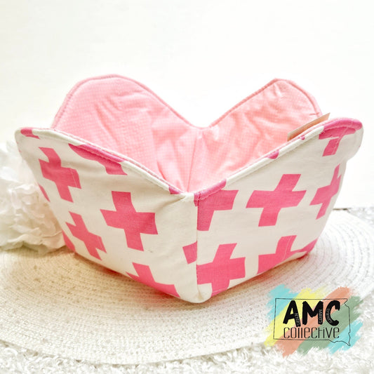 Pink Cross Large Bowl Holder