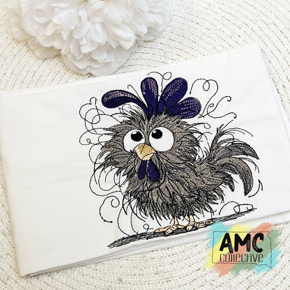 Crazy Rooster Embroidered Tea Towls