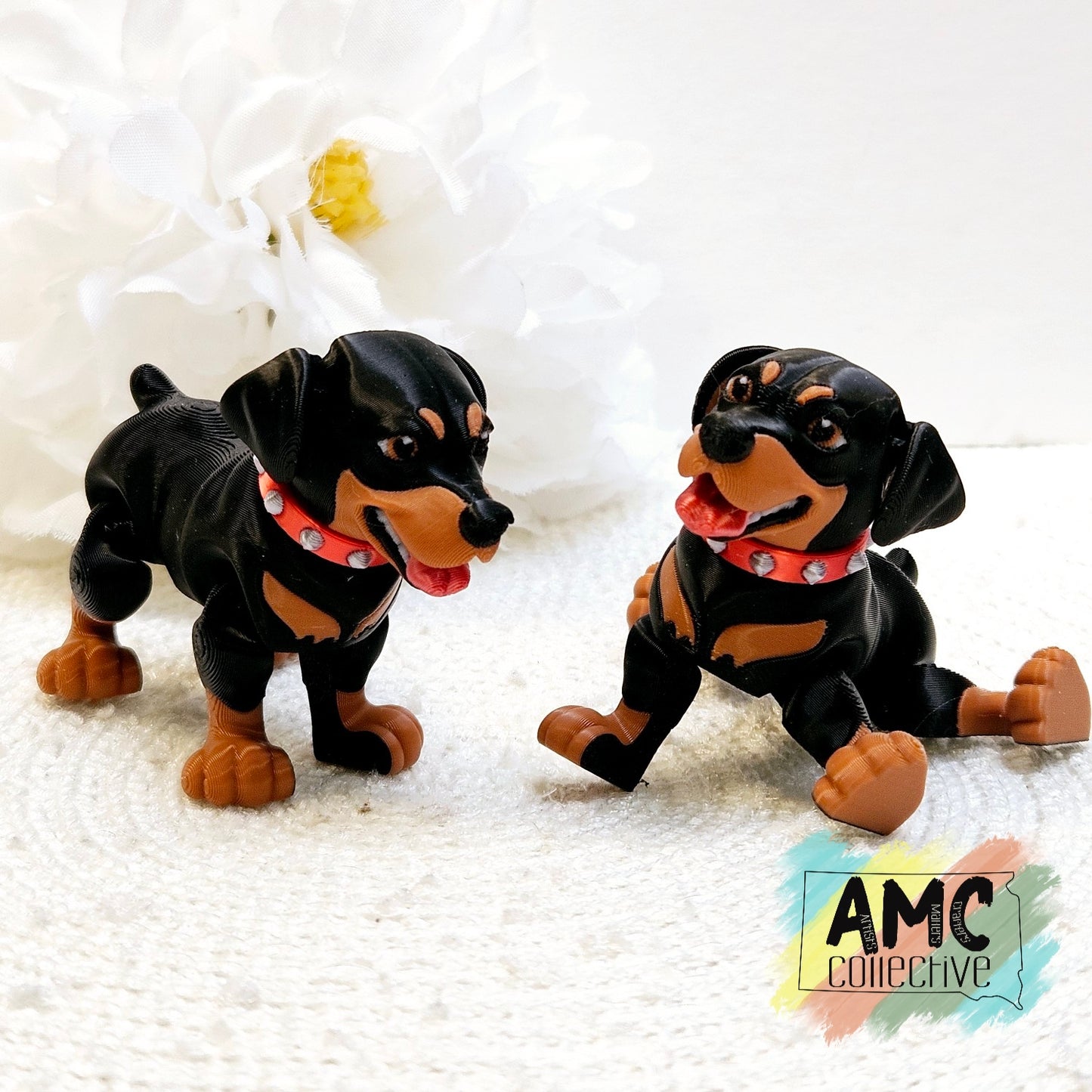 3D Printed Rottweiler Figurine – Realistic Design