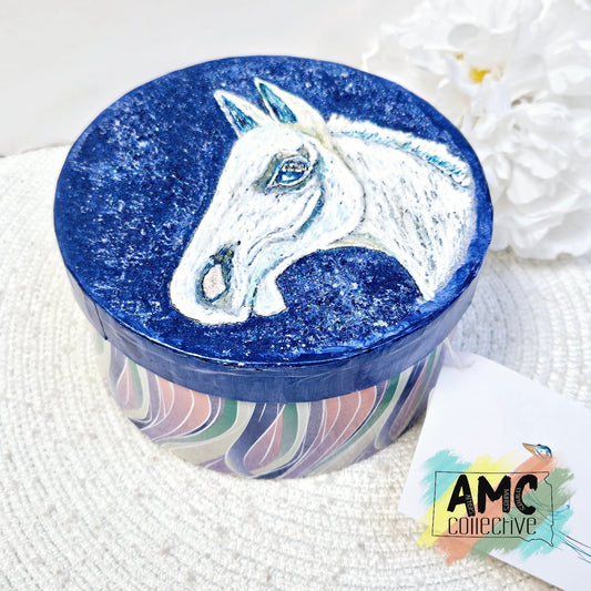 Painted Horse Cardboard Storage Box