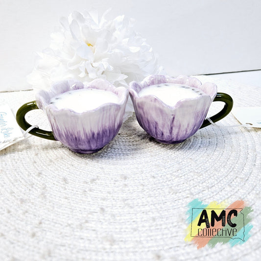 Scented Wax Melts In Flower Ceramic Cup