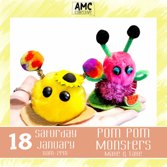 Pom Pom Critters Make & Take - 1/18/2025 - 11am-2pm