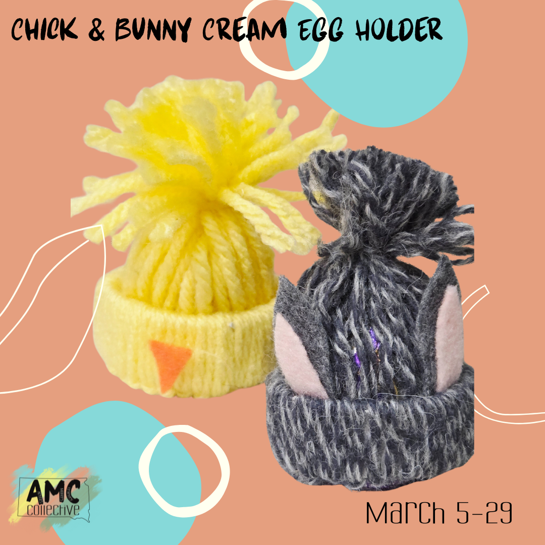 Chick and Bunny Cream Egg Holder Drop In Craft