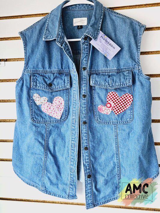 Applique Denim Vest