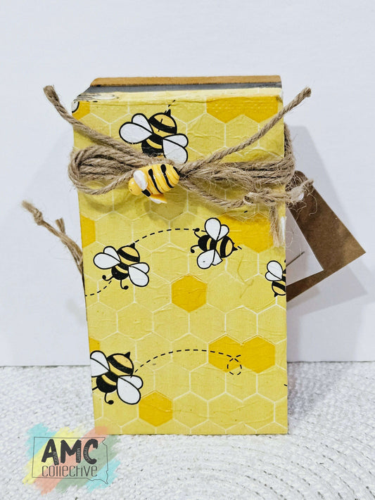 Bee Book Stack Decor