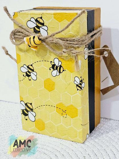 Bee Book Stack Decor