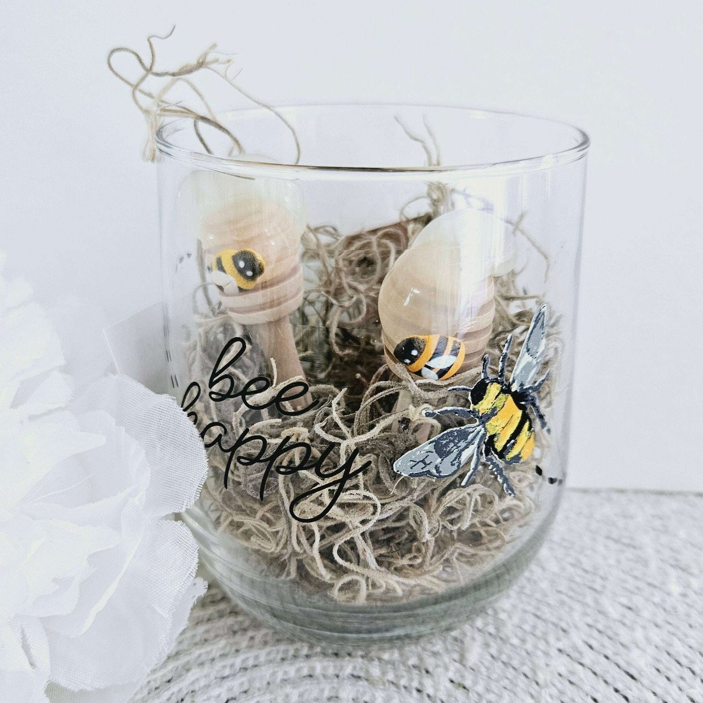 Bee Happy Glass Decor