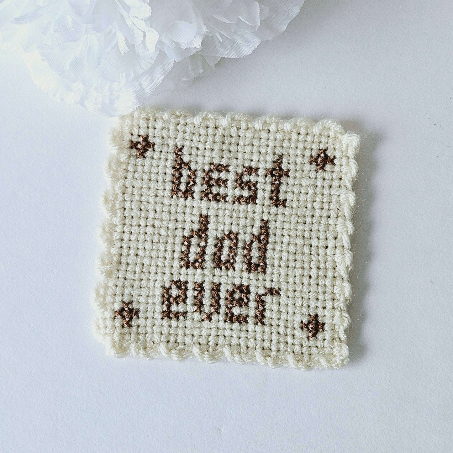 Best Dad Ever Single Embroidered Coaster