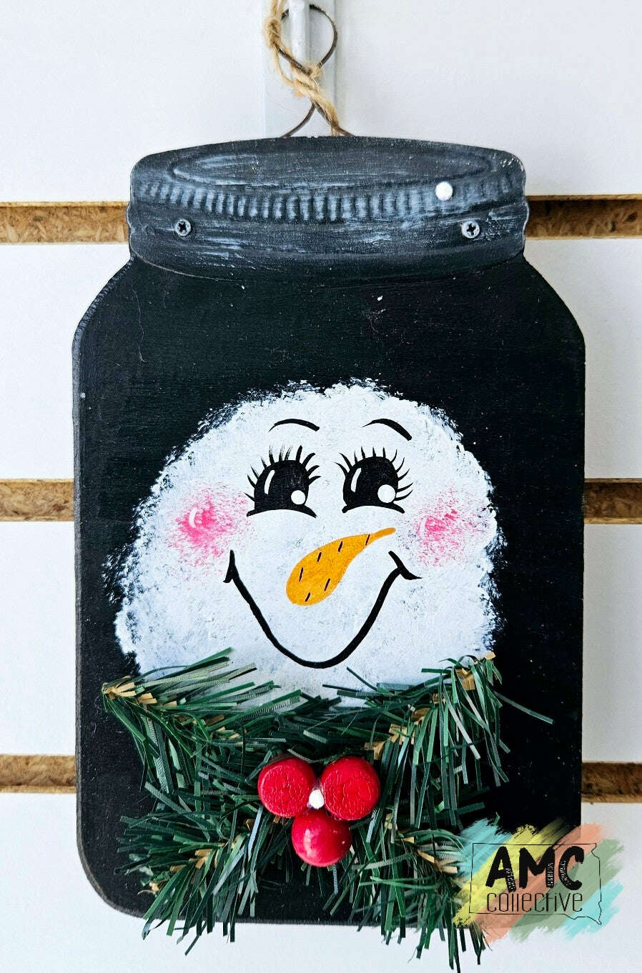 Black Jar Snowman