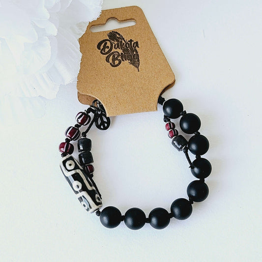 Black/Red Beaded Bracelet