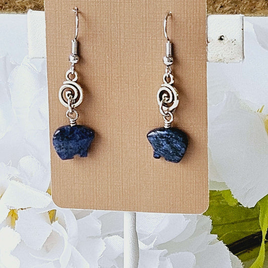 Blue Elephant Earrings