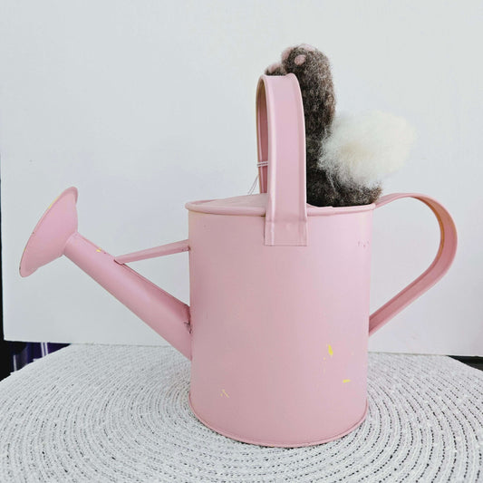 Bunny Upsidedown in Pink Watering Can