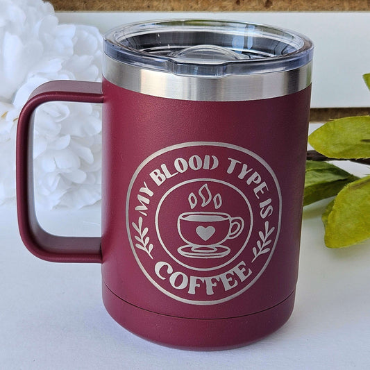 Coffee Mug Maroon Blood Type