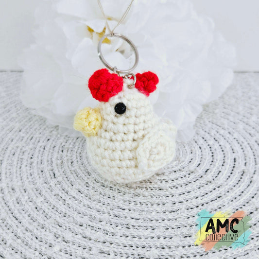 Crochet Chicken Keychain