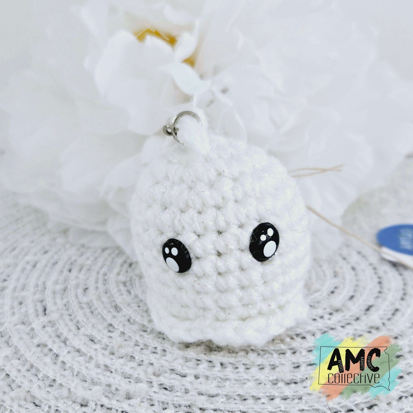 Crochet Ghost Keychain