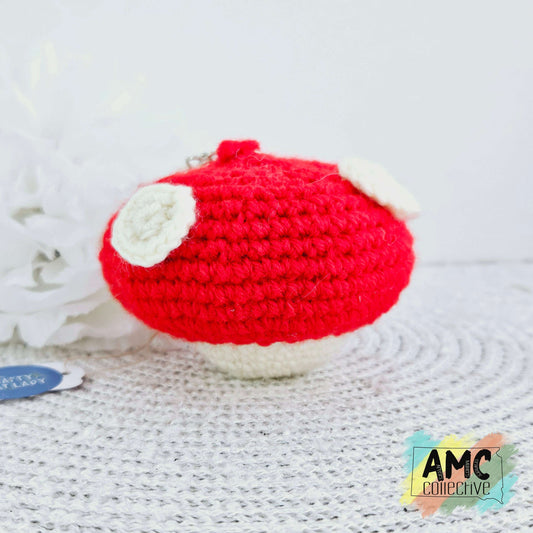 Crochet Mushroom Keychain