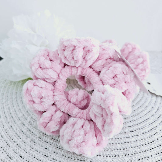 Crochet Scrunchie-Pink Diamond