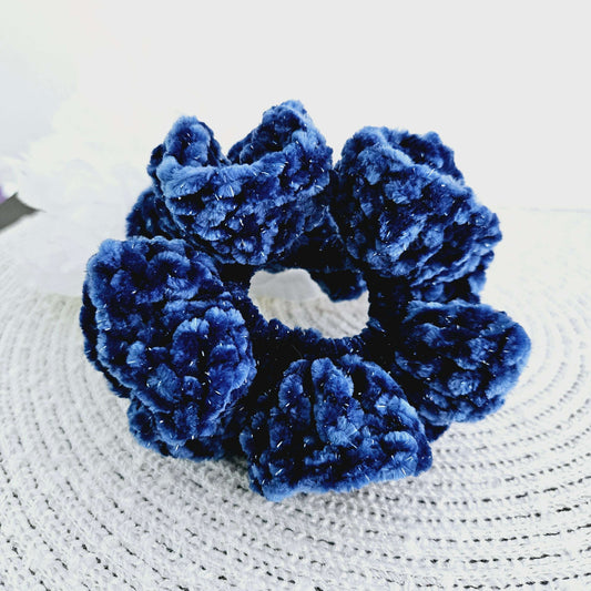 Crochet Scrunchie-Regal Blue