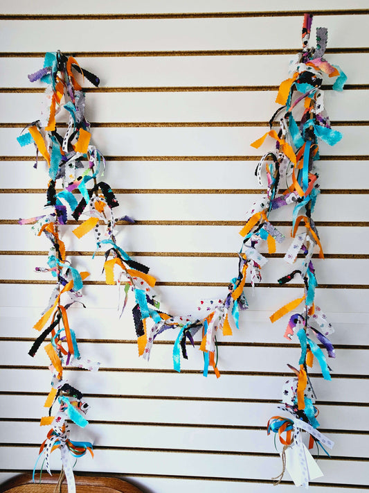 Dog Print Orange/Blue/Black - 10 ft