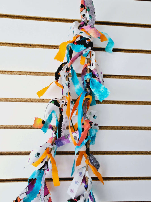 Dog Print Orange/Blue/Black - 10 ft