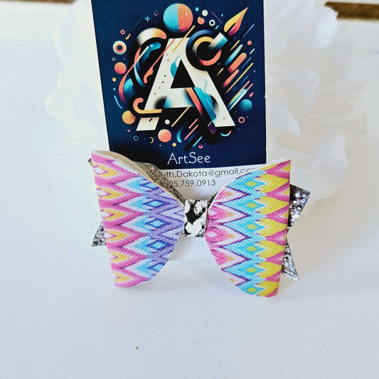 Double Layer Bows - Chevron Rainbow