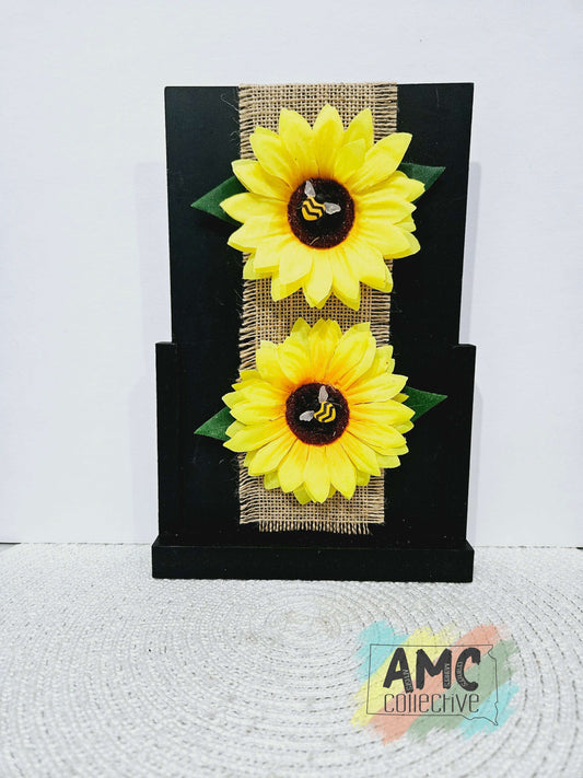 Double Sunflower Shelf Plaque