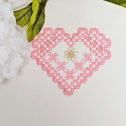 Hardanger Heart Doily